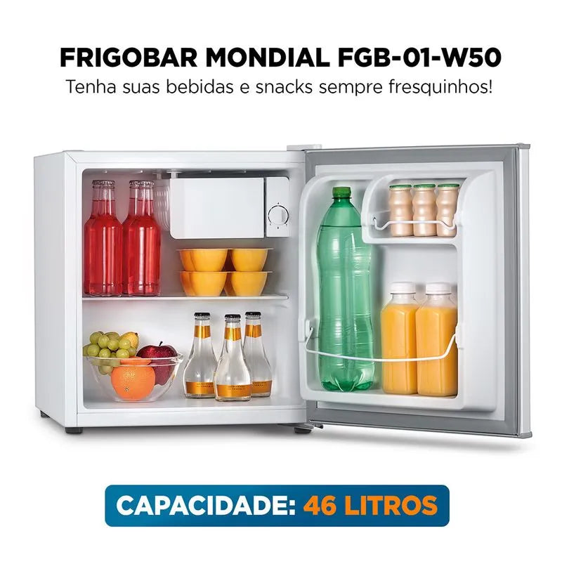 Frigobar 46L Porta Reversível Branco FGB-01-W50